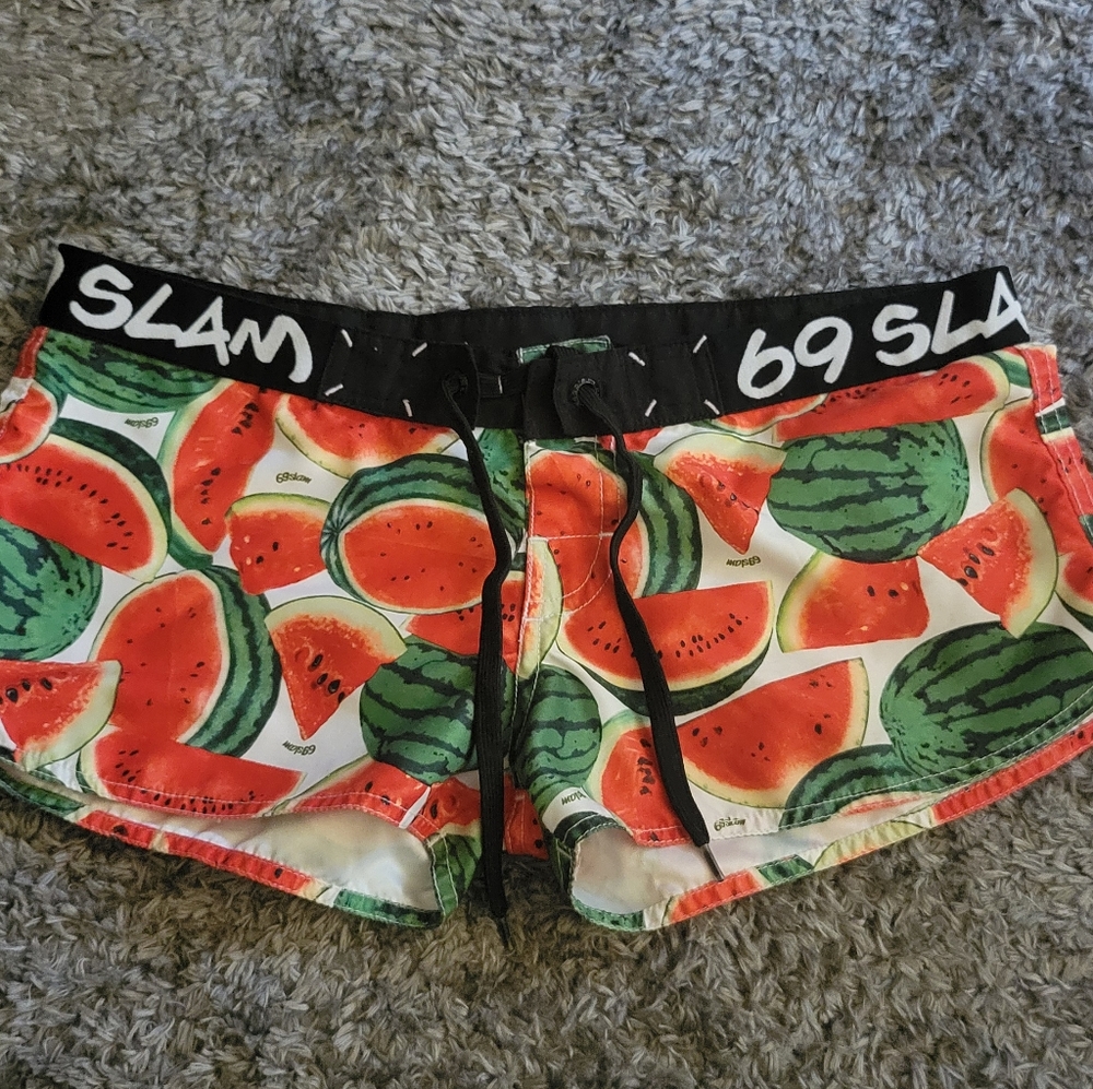 Women's Watermelon Print Swim Shorts